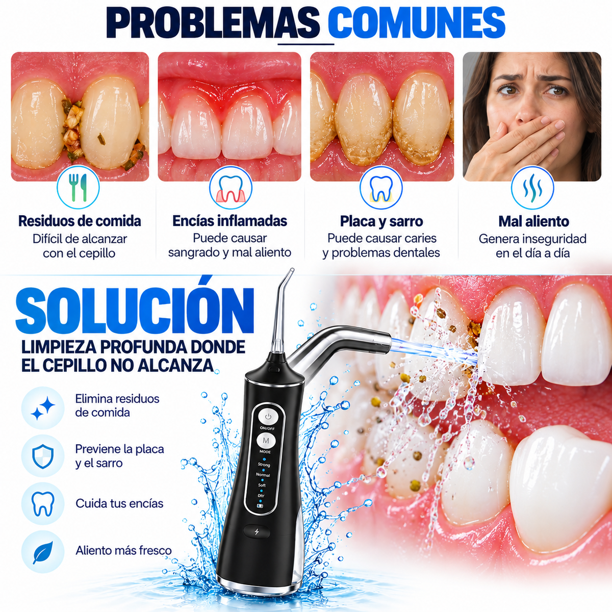 Irrigador Bucal de Limpieza Profunda