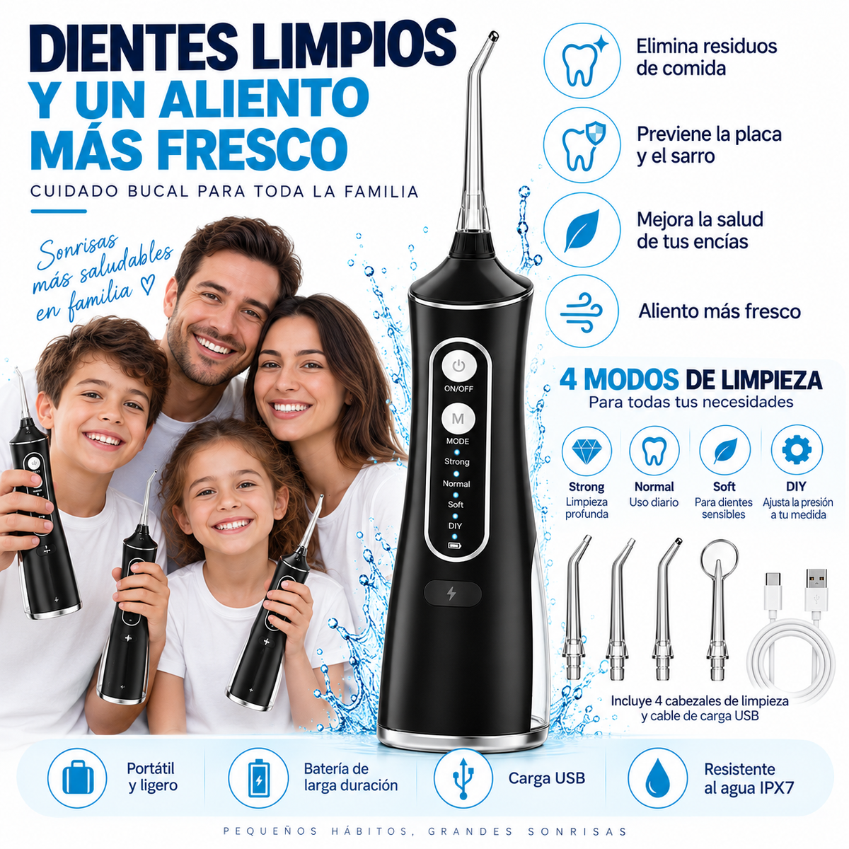Irrigador Bucal de Limpieza Profunda